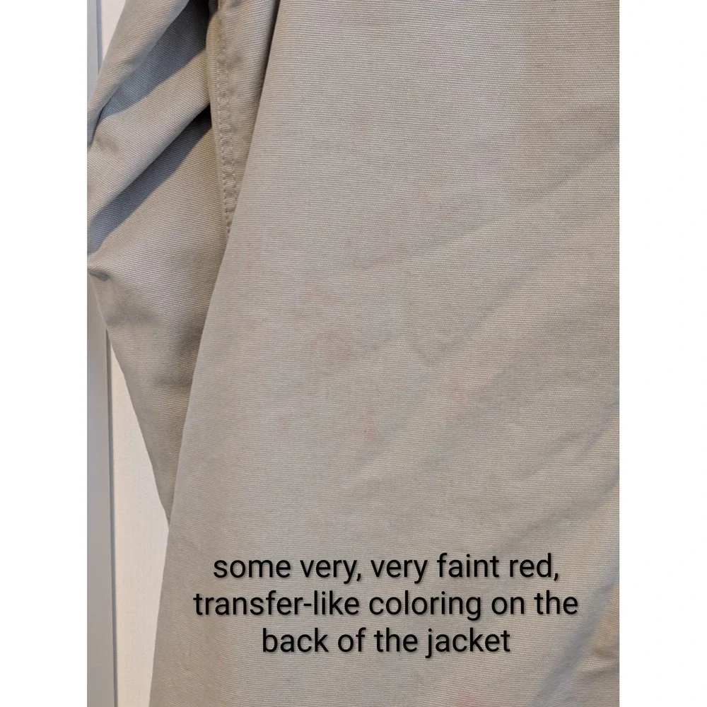 Lands End Womens Tan Canvas Field Coat Plaid Flannel Lined Corduroy Trim M 10-12 - Picture 7 of 9